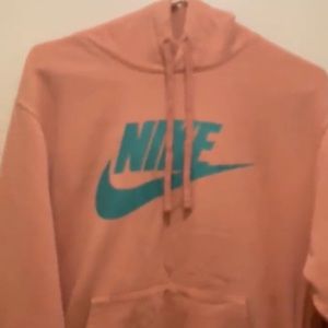 Pink and Quartz Green Nike Hoodie